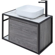 Тумба подвесная со столешницей Aquanet Nova Lite Loft 75 см 261653, дуб рошелье R - фото 3