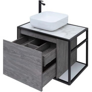 Тумба подвесная со столешницей Aquanet Nova Lite Loft 75 см 261654, дуб рошелье L - фото 6