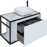 Тумба подвесная со столешницей Aquanet Nova Lite Loft 90 см 261651, белый R - фото 2