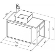 Тумба подвесная со столешницей Aquanet Nova Lite Loft 90 см 261660, дуб рустикальный L - фото 4