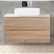 Тумба подвесная со столешницей BelBagno ETNA-900-2C-SO-WO-P 90 см, Rovere Bianco/Bianco Opaco, Цвет фасада: Rovere Bianco - фото 