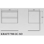 Тумба подвесная со столешницей BelBagno KRAFT-700-2C-SO-BO 70 см, Bianco Opaco/Cemento - фото 4