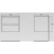 Тумба подвесная со столешницей BelBagno KRAFT-600-2C-SO-BO 60 см, Bianco Opaco/Cemento - фото 4
