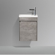 Тумба подвесная с раковиной BelBagno 40 см PIETRA MINI-400-1A-SO-SCM-R, цемент - фото 