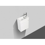 Тумба подвесная с раковиной BelBagno 40 см PIETRA MINI-400-1A-SO-BL-R, белый - фото 4