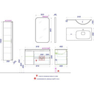 Тумба подвесная с раковиной Aqwella Accent 90 см ACC0109RDZ, дуб золотой, Цвет фасада: светлое дерево - фото 6