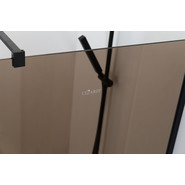 Душевая перегородка Cezares 120 см LIBERTA-L-1-120-BR-NERO (телескопический кронштейн, стекло 8 мм) черный/бронза - фото 5