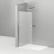 Душевая перегородка Cezares 100 см LIBERTA-L-1-100-C-Cr (телескопический кронштейн, стекло 8 мм) хром/прозрачное - фото 