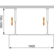 Душевая перегородка Cezares 140 см LIBERTA-L-2-140-C-NERO (телескопические кронштейны, стекло 8 мм) черный/прозрачное - фото 5