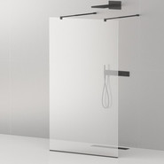 Душевая перегородка Cezares 140 см LIBERTA-L-2-140-C-NERO (телескопические кронштейны, стекло 8 мм) черный/прозрачное - фото 