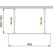 Душевая перегородка Cezares 90 см LIBERTA-L-2-90-C-NERO (телескопические кронштейны, стекло 8 мм) черный/прозрачное - фото 5