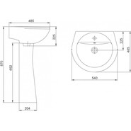 Раковина подвесная Santeri Соната 54 см 1.3111.2.S00.11B.0 - фото 4