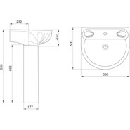 Раковина подвесная Santeri Лотос 58 см 1.3110.6.S00.10B.0 - фото 4