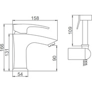 Смеситель для раковины с лейкой для биде Gerhans K11214, Цвет производителя: хром - фото 2