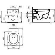 Унитаз подвесной Ideal Standard Connect Rimless E822301 с крышкой микролифт - фото 6