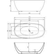 Ванна отдельностоящая Vincea 170x85 см VBT-404-1700 - фото 5