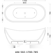 Ванна отдельностоящая Art&Max 170x78 см AM-502-1700-785 - фото 4