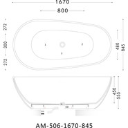 Ванна отдельностоящая Art&Max 167x84 см AM-506-1670-845 - фото 4