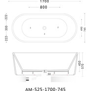 Ванна отдельностоящая Art&Max 170x74 см AM-525-1700-745 - фото 5