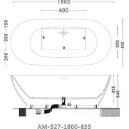 Ванна отдельностоящая Art&Max 180x83 см AM-527-1800-835 - фото 5