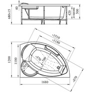 Ванна гидромассажная Радомир Алари 168x120 см L (Гидромассаж "Классик") - фото 2