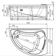 Ванна гидромассажная Радомир Альбена 168x120 см L (Гидромассаж "Стандарт" Gold) - фото 2