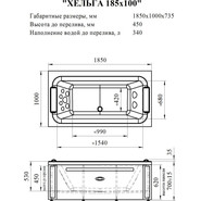 Ванна гидромассажная Радомир Хельга 185x100 см (Гидромассаж "Терапия" Gold) - фото 2