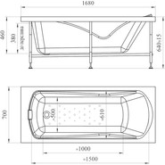 Ванна гидромассажная Радомир Сильвия 168x70 см (Гидромассаж "Классик") - фото 2