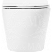 Унитаз подвесной безободковый Art&Max Ovale AM011CHR, Цвет производителя: белый - фото 2