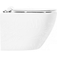 Унитаз подвесной безободковый Art&Max Ovale AM011CHR, Цвет производителя: белый - фото 3