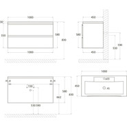 Тумба подвесная с раковиной Art&Max AM-Bianchi-1000-2C-SO-BM 100 см, белый матовый - фото 6