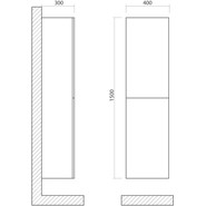 Пенал подвесной Art&Max AM-Verona-Push-1500-2A-SC-RK 40 см, дуб кельтик светлый - фото 5
