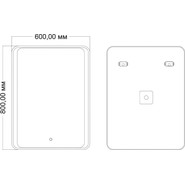 Зеркало Art&Max Elegant Led 60 см AM-Ele-600-800-DS-F - фото 2