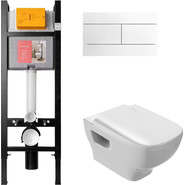 Инсталляция с подвесным безободковым унитазом Jacob Delafon Struktura E21771RU-00 - фото 