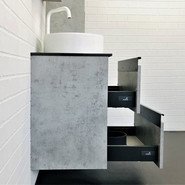 Тумба подвесная с раковиной Comforty Эдинбург 60-2 см (раковина 9111), бетон светлый - фото 4