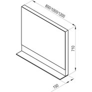 Зеркало Ravak Formy 80 см X000001049, орех - фото 3