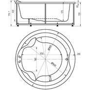 Ванна гидро-аэромассажная Aquatek Аура 180x180 см - фото 5