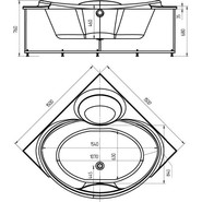 Ванна гидро-аэромассажная Aquatek Эпсилон 150x150 см - фото 4