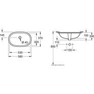 Раковина врезная под столешницу Villeroy&Boch O.Novo 58 см 41625001 - фото 3