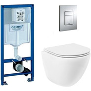 Инсталляция Grohe Rapid SL с подвесным безободковым унитазом BelBagno Amanda - фото 