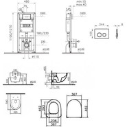 Инсталляция с подвесным безободковым унитазом Vitra Sento 9830B003-7207 - фото 5
