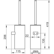 Ёршик для унитаза Keuco Moll 12769010101, цвет хром/антрацит - фото 2