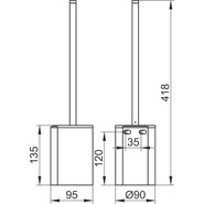 Ёршик для унитаза Keuco Plan 14972010100, цвет хром/белый - фото 3