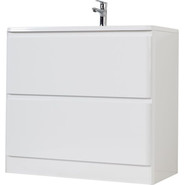 Тумба напольная с раковиной BelBagno ALBANO-1000-2C-PIA-BL 100 см, Bianco Lucido, Цвет фасада: Bianco Lucido - фото 2