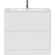 Тумба напольная с раковиной BelBagno ALBANO-800-2C-PIA-BL 80 см, Bianco Lucido, Цвет фасада: Bianco Lucido - фото 