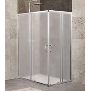 Душевое ограждение BelBagno 100-115х75-90 см UNIQUE-AH-2-100/115-75/90-P-Cr, хром/текстурное, Цвет стекла: матовое, Размер - мм: 1100х800 - фото 