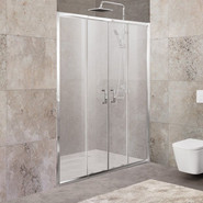 Душевая дверь BelBagno 150-180 см UNIQUE-BF-2-150/180-P-Cr, хром/текстурное - фото 