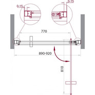 Душевая дверь BelBagno 90 см MARMI-B-1-90-C-NERO (стекло 8 мм) черный/прозрачное - фото 2