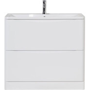 Тумба напольная с раковиной BelBagno ACQUA-1000-2C-PIA-BL 100 см, Bianco Lucido, Цвет фасада: Bianco Lucido - фото 3