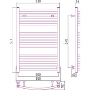 Полотенцесушитель водяной Сунержа Аркус П15 800х500 мм 00-0251-8050 - фото 6